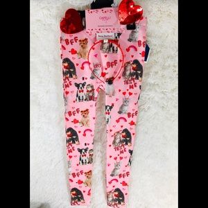 Girls Valentines Leggings